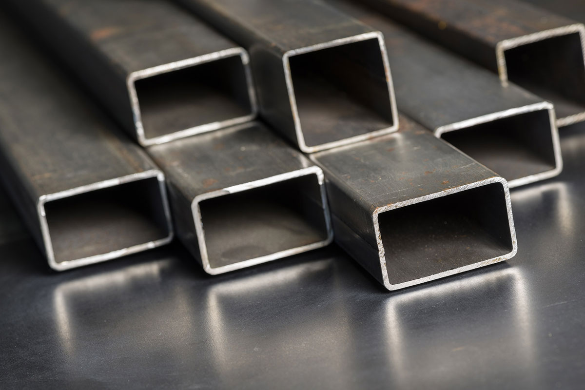 Stacks of hollow section steel pipes
